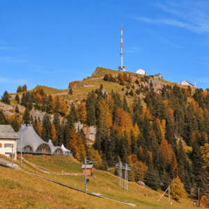 Mt Rigi in autumn from Vitznau on Lake Lucerne